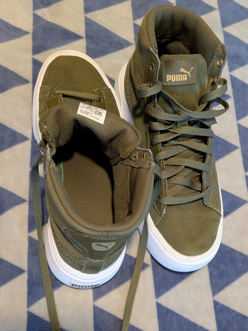PUMA KAIA ARMY GREEN PLATFORM HIGH TOPS - Picture 5 of 7